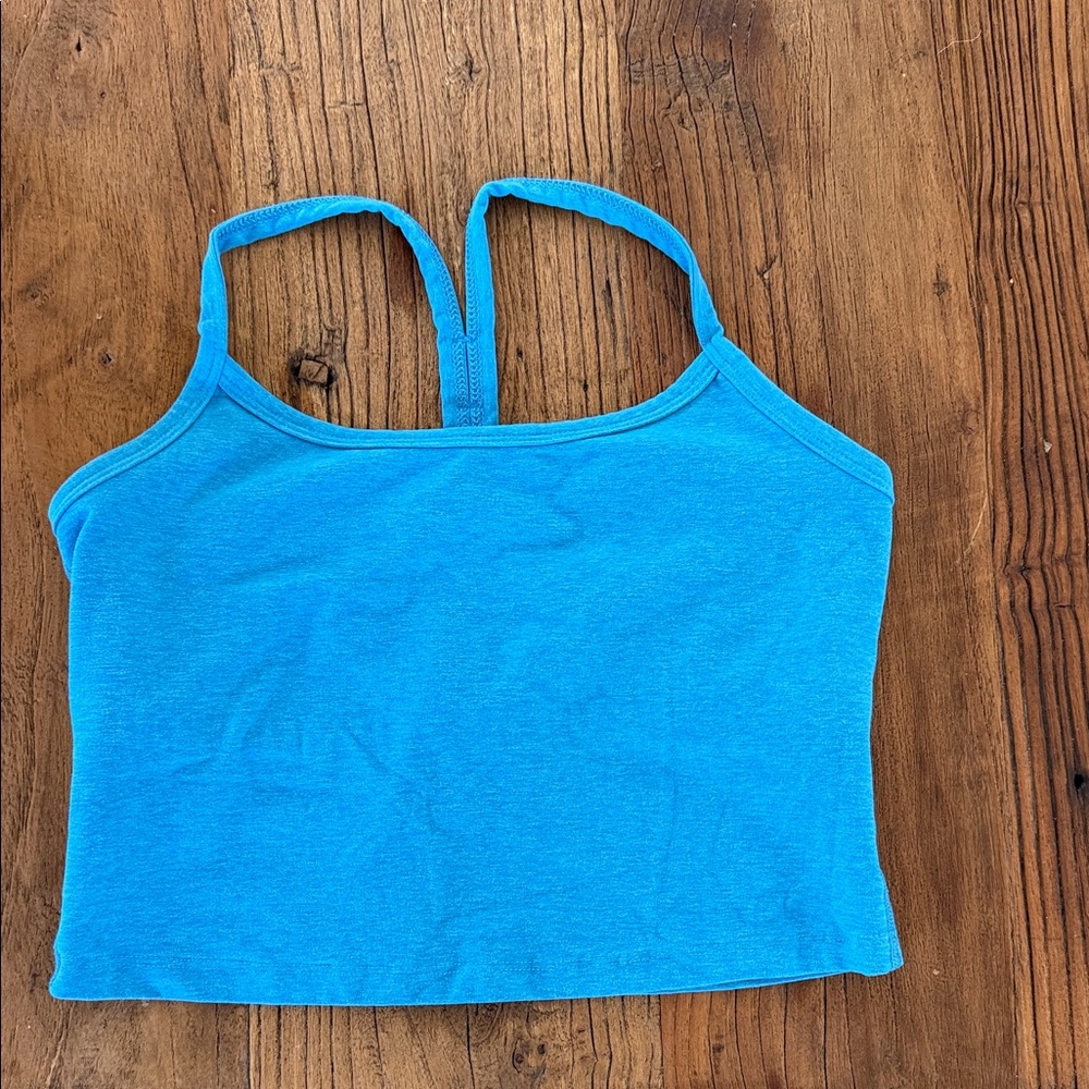 Blue Strappy Crop Top